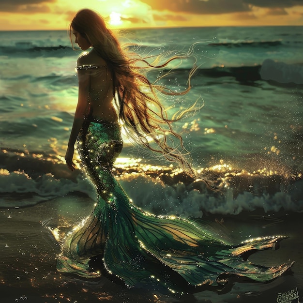 a poster for a mermaid with the word mermaid on it