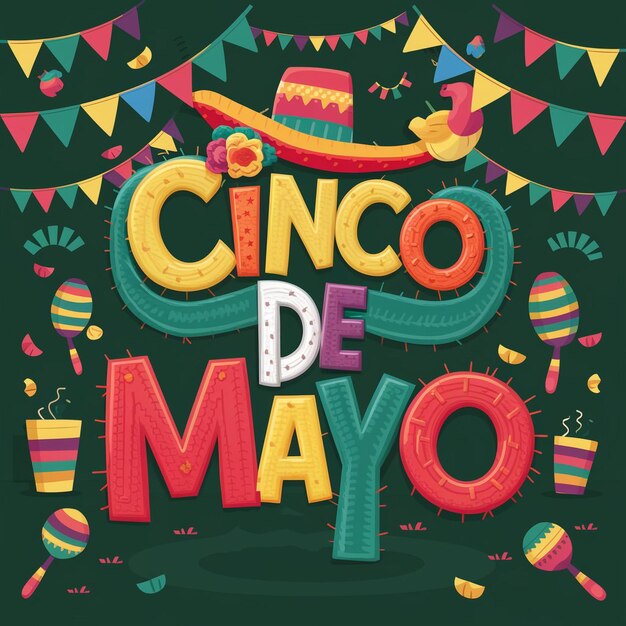 a poster for a mexican hat with CINCO DE MAYO