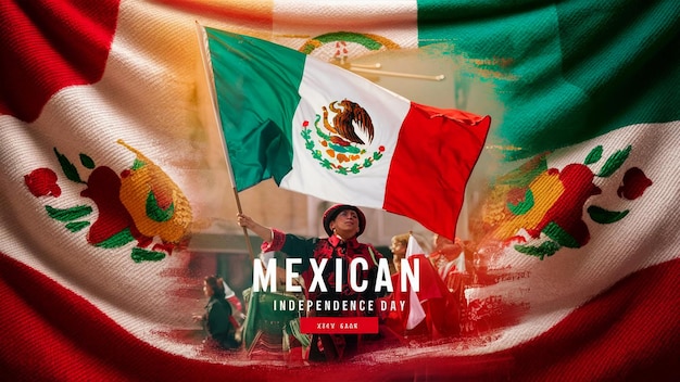 a poster for mexican mexican mexican mexican with a man holding a flag