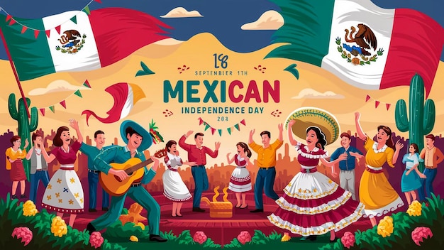 a poster for mexican mexican music with a happy birthday on it