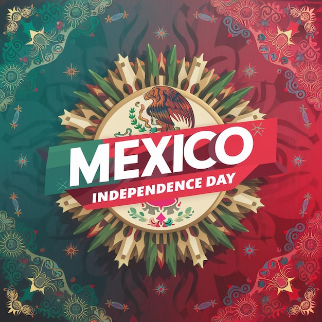 a poster for mexico day with a colorful background and a colorful floral pattern