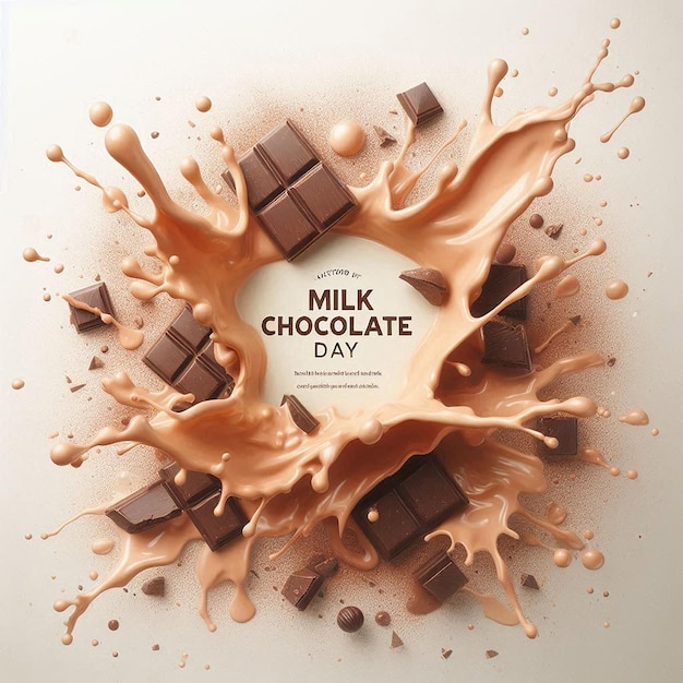 a poster of milk chocolate milk chocolate with a white background