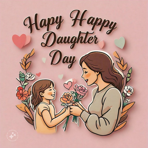 Photo a poster for a mother and daughter that says happy day