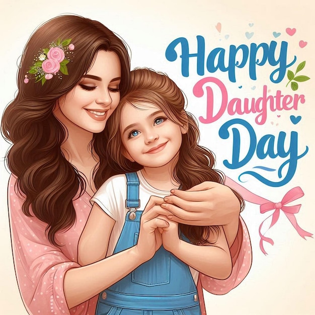 Photo a poster for a mother and daughter that says happy day