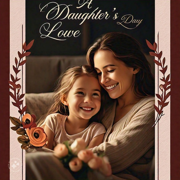 Photo a poster for a mother and daughter that says  my love