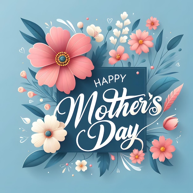 a poster for mothers day with flowers and text happy mothers day