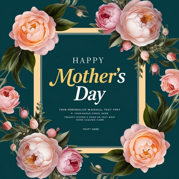 a poster for mothers days day with pink roses