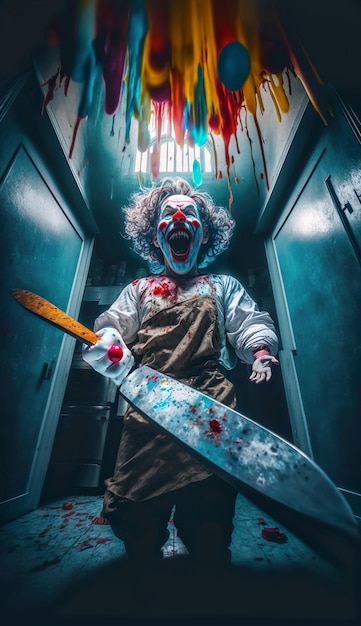 A poster for the movie bloody clown