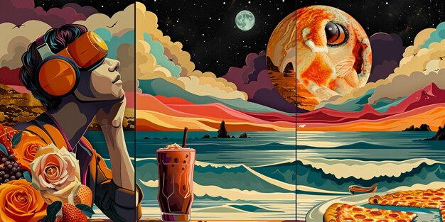 a poster for a movie called the moon and the ocean