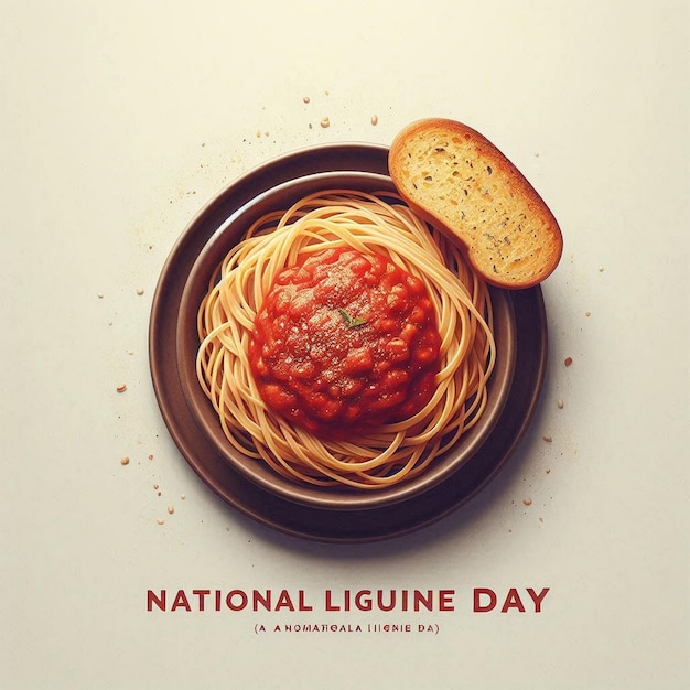 Photo a poster for national day celebration with a bowl of pasta