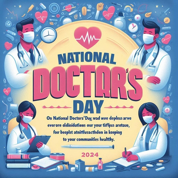 Photo a poster for national doctor day day with a poster that says national day day on it