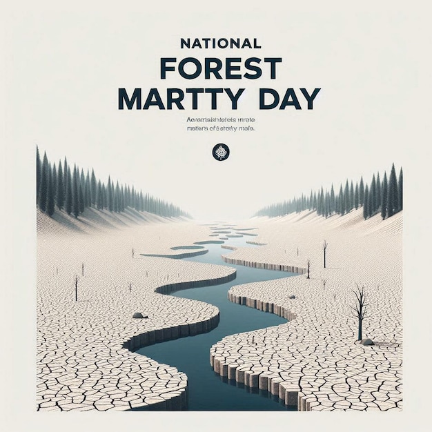 Photo a poster for national forest day with a river in the middle