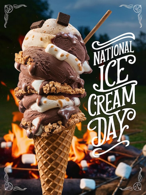 a poster for national ice cream day with a quote from national ice cream