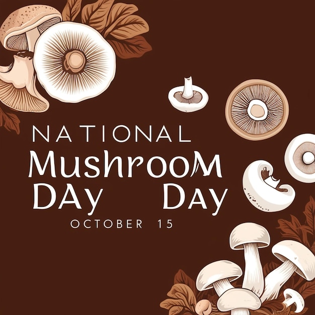 a poster for a national mushroom with a brown background