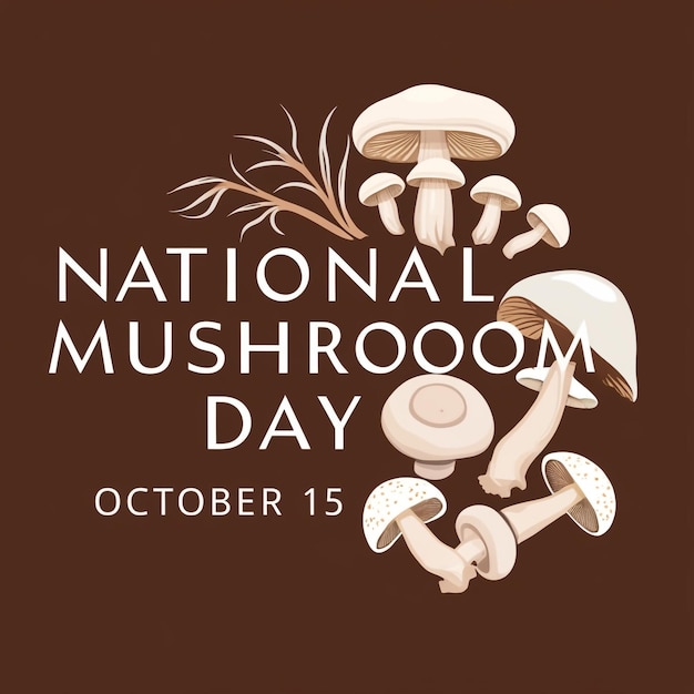 a poster for a national mushroom with a brown background