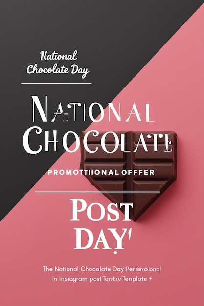 Photo a poster for national post day with a black background and a red and white post card