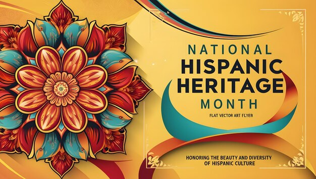 Photo poster for national society showing a flower with a colorful background