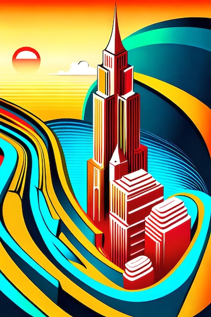 A poster for a new city called burj khalifa.