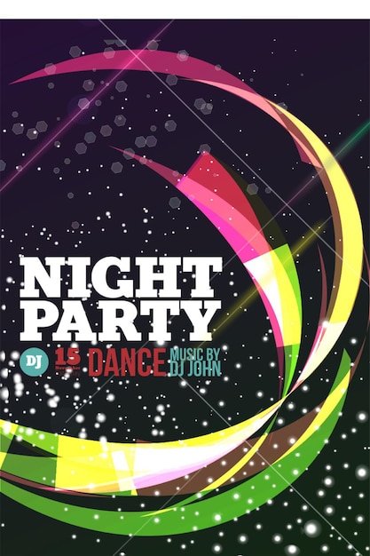 Photo a poster for night party with a rainbow pattern on the top