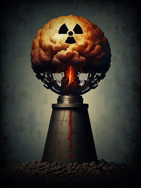 Photo a poster for a nuclear bomb with a skull on it