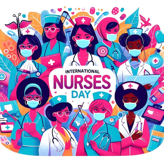 Photo a poster of nurses from the hospital that says nurses day