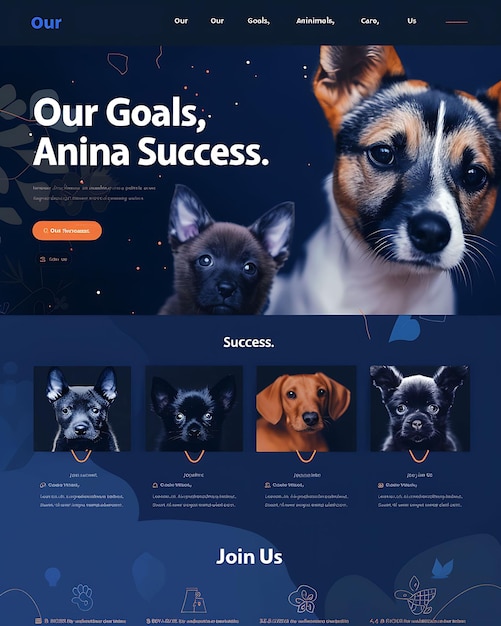 Photo a poster for our dogs and their names is titled our goals