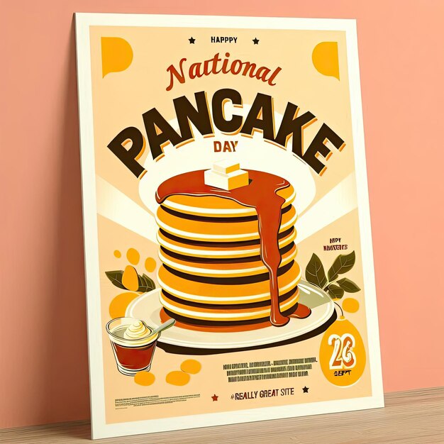 Photo a poster for a pancakes pancakes that says  pancakes