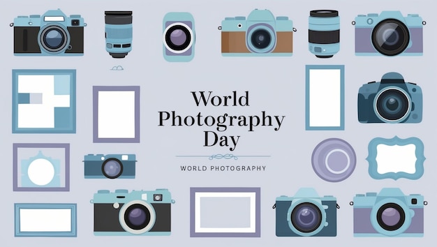 a poster for Peaceful Photography Collage with Elegant Linesworld Photography day photo day