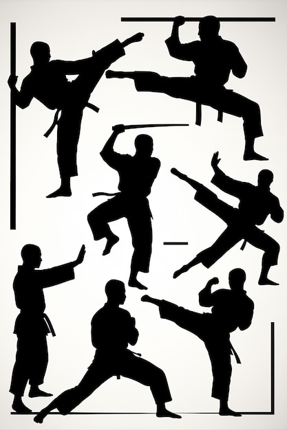 Photo a poster of people doing martial arts with a sword