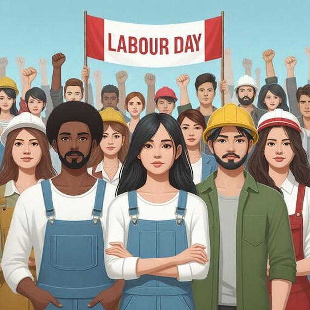 a poster of people with a banner that says day day day day