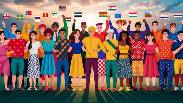 a poster of people with flags and the word  im a