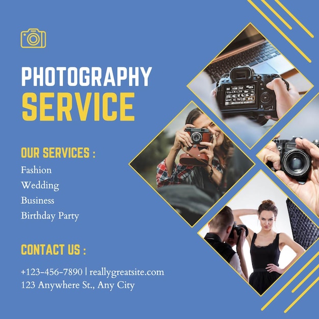 a poster for a photo shoot called photography service