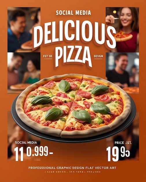 Photo a poster for a pizza with the words quot spicy pizza quot