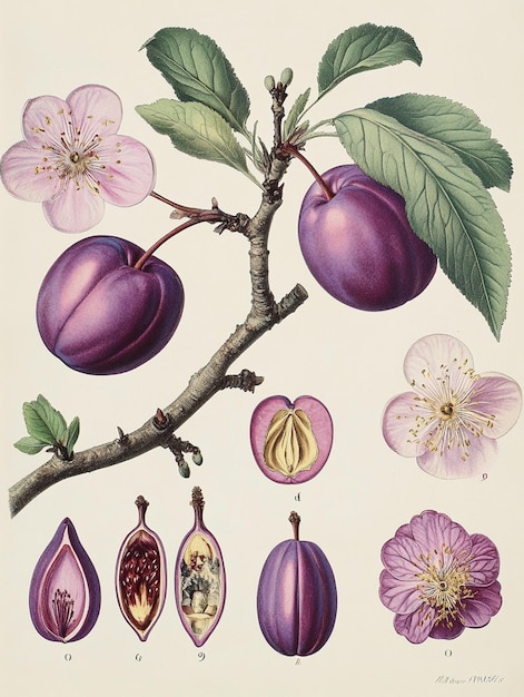 a poster of plums from the late 1800s