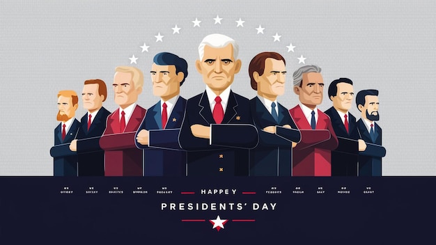 a poster of president obama and presidents faces with the words happy birthday on it