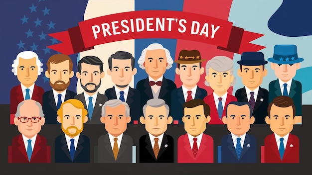 Photo a poster of presidents days days day is shown in a collage