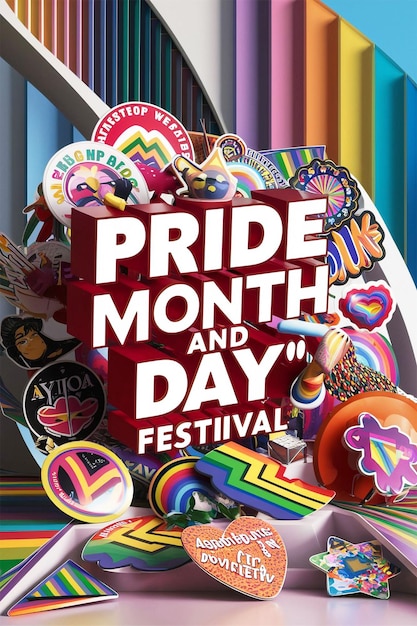 Photo a poster for the pride month and day and day