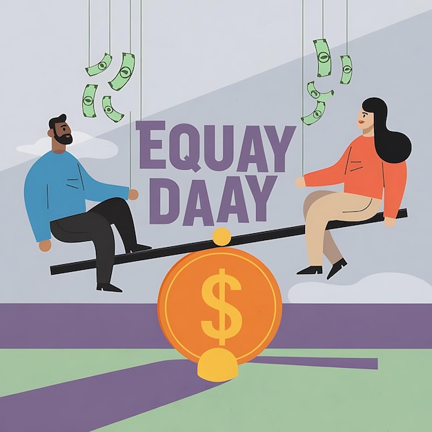 Photo a poster promoting international equal pay day