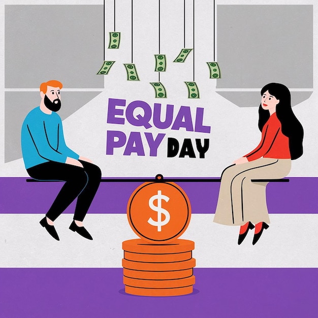 Photo a poster promoting international equal pay day