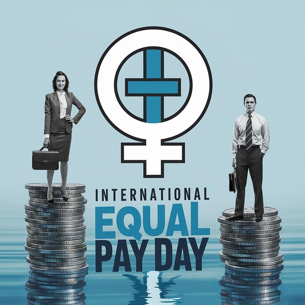 Photo a poster promoting international equal pay day