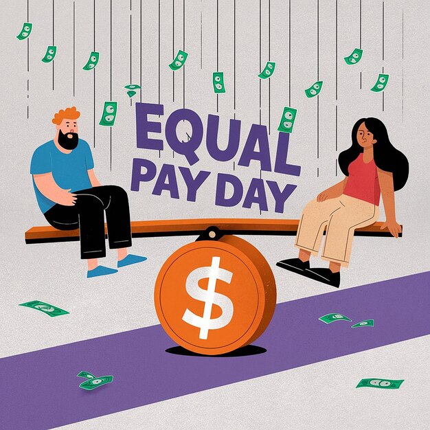 Photo a poster promoting international equal pay day