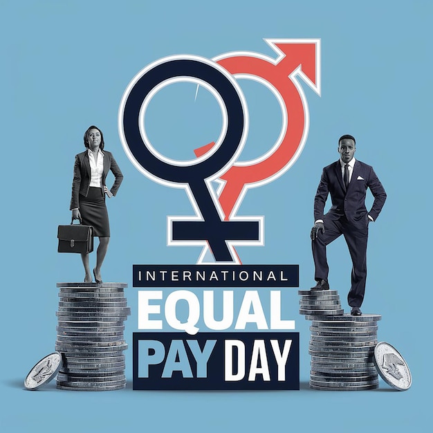 Photo a poster promoting international equal pay day