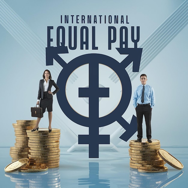 Photo a poster promoting international equal pay day