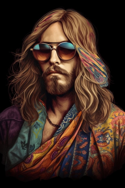 A poster of psychedelic rock artist by person.