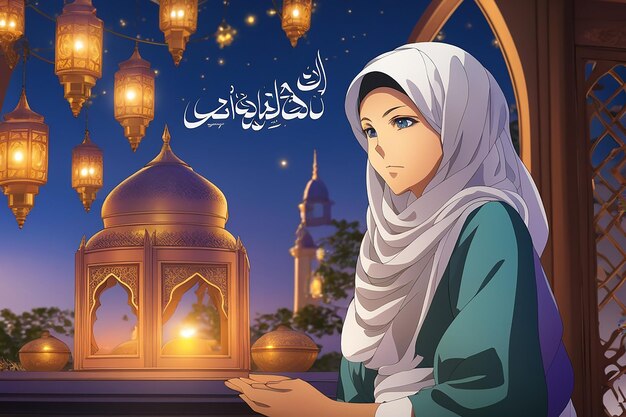 The Poster of Ramadan Kareem with Vector Illustration