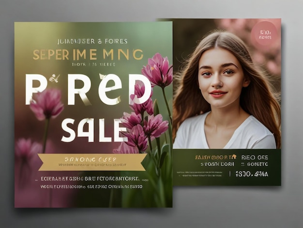 Photo a poster for red velvet sale with a girl in a white shirt