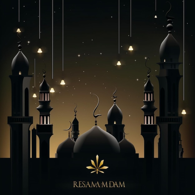 A poster for remamm with a mosque in the background.