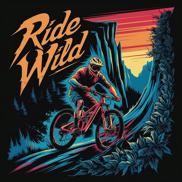 a poster for ride wild animals shows a man riding a bike