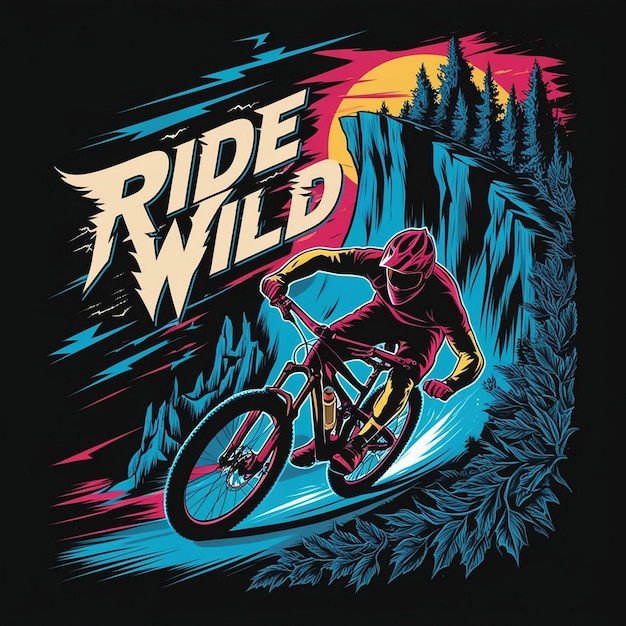 a poster for ride wild animals with a mountain landscape in the background