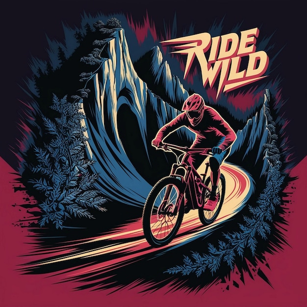 a poster for ride wild wild animals with a man riding a bike